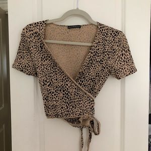 Brandy Melville Cheetah Print Tie Top